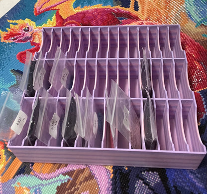 Diamond Art Baggy Storage Tray with 42 Slots, Solid Durable Walls in Cool Colours – Perfect Organizer for Diamond Painting Lovers