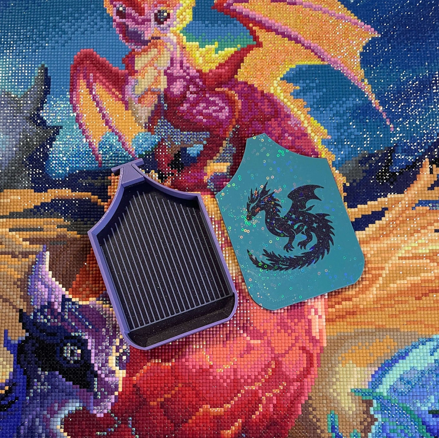 Space Dragonlings Diamond Art Tray, Galactic Sparkle Holder, For Diamond Painting Fans, Perfect Craft Gift