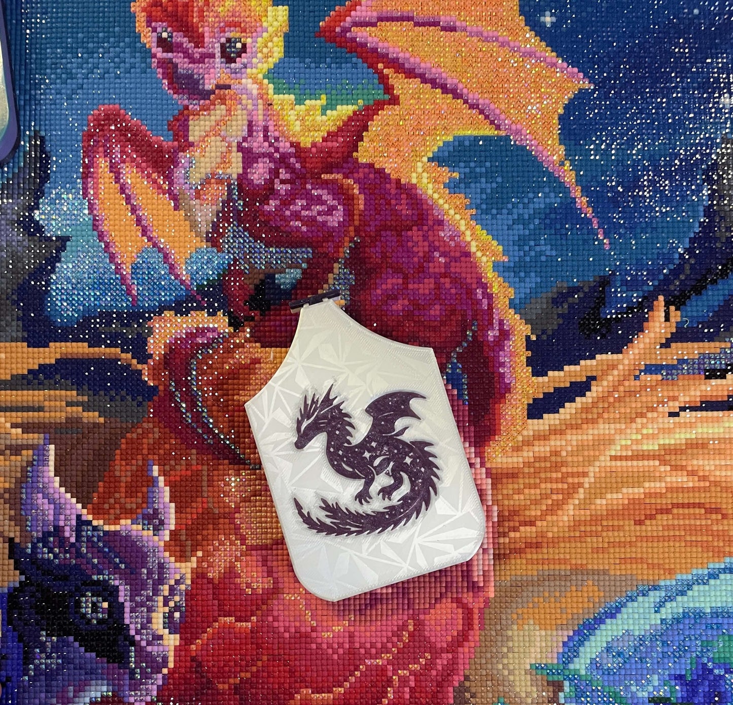 Space Dragonlings Diamond Art Tray, Galactic Sparkle Holder, For Diamond Painting Fans, Perfect Craft Gift