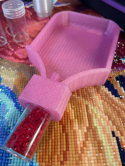 Screw & Shake, One Colour Diamond Art Tray With Screw in Drill Container Capability - Who Needs Funnels? Not You!