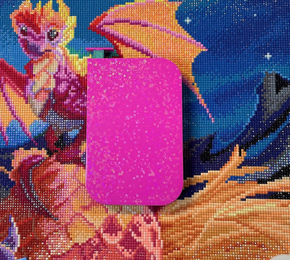 Magnetsaurus Magnetic Lid Diamond Art Tray on colorful dragon diamond painting background